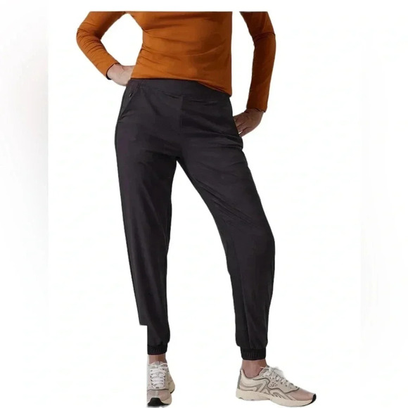 Athleta BROOKLYN LINED CAMO JOGGER Camo Lux Black tapered hem Size 0 - Picture 10 of 15